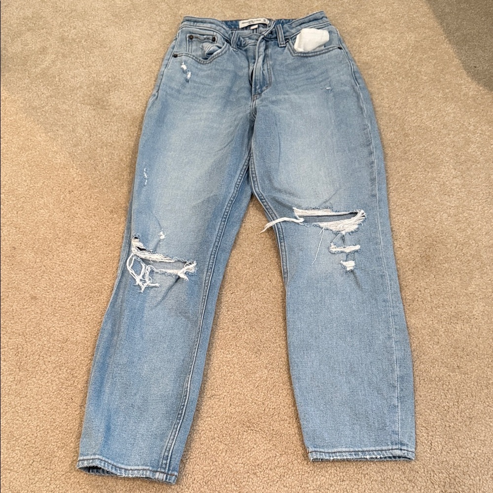 Abercrombie & Fitch Distressed Denim Boyfriend Jeans